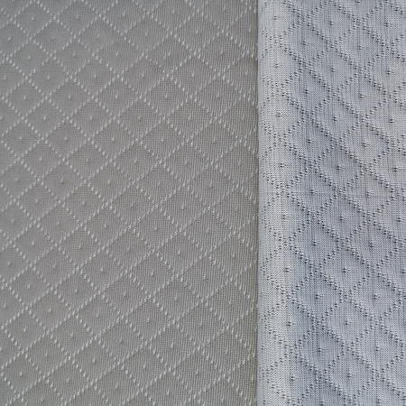 全色织灰色涤纶低弹丝 夹丝空气层 针织床垫布